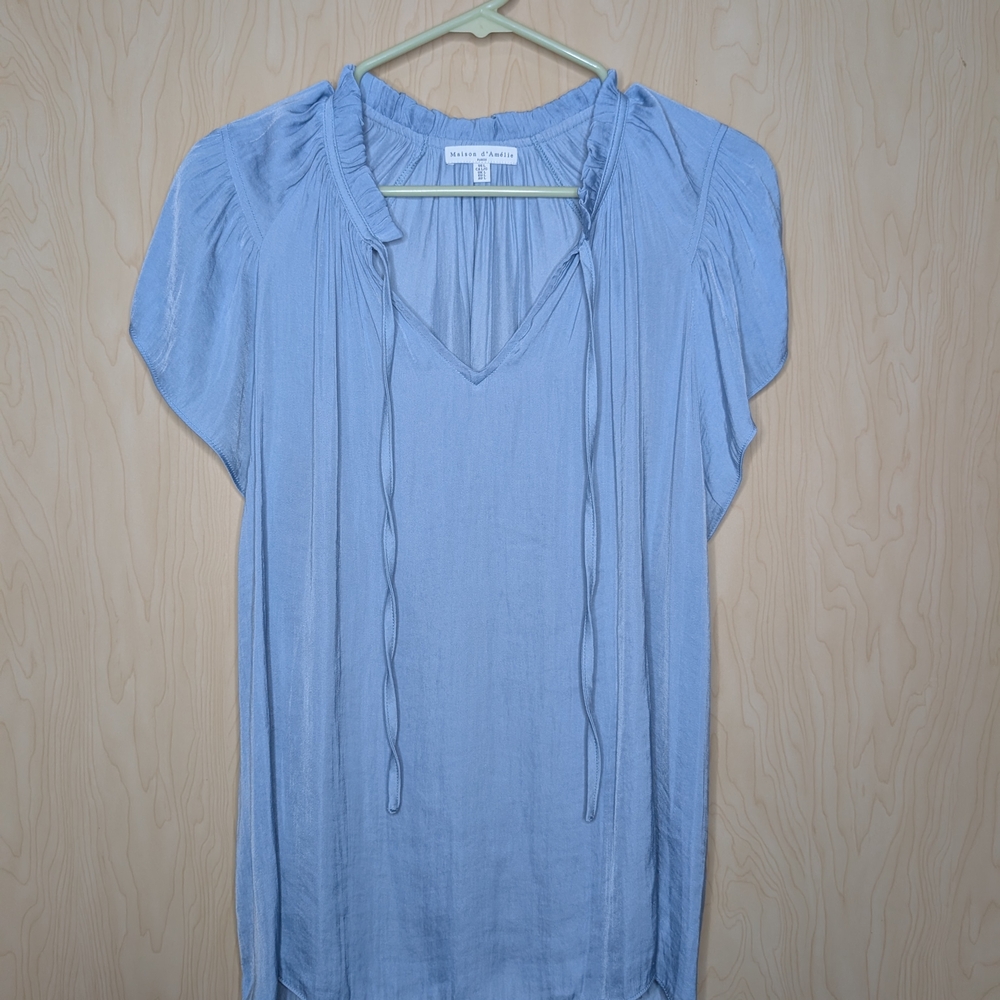 Whimsy Boho Cottagecore Light Blue Women's Blouse